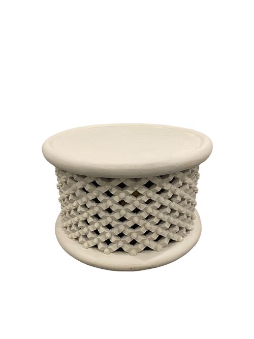 Bamileke Stool/table - White (126.1)