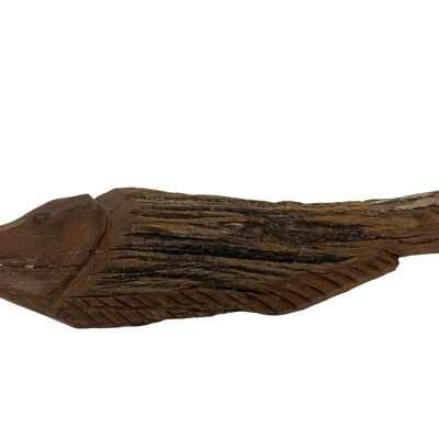 Pescado tallado a mano en madera flotante - S (1101)