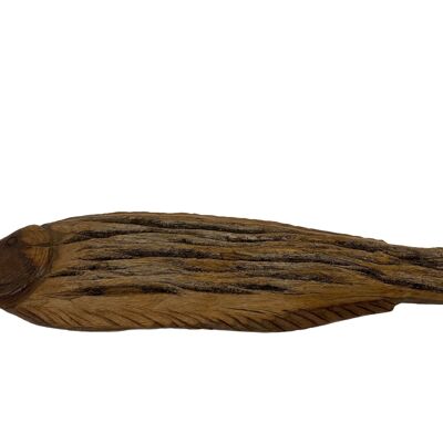 Pez tallado a mano en madera flotante - S (1103)