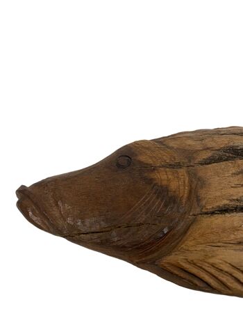 Poisson sculpté à la main en bois flotté - S (1103) 2