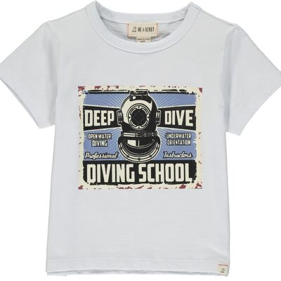 T-shirt de plongée profonde CORNWALL Ado blanche