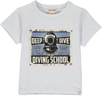 T-shirt de plongée profonde CORNWALL Ado blanche
