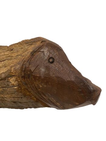 Poisson sculpté à la main en bois flotté - M (1205) 3