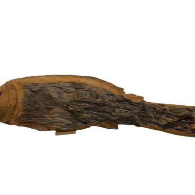 Pesce intagliato a mano in legno galleggiante - M (1207)