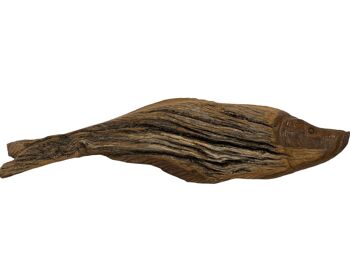 Poisson sculpté à la main en bois flotté - M (1208) 1