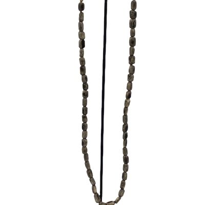 Collana di perline Kenya - Perla grigia quadrata (48,3)