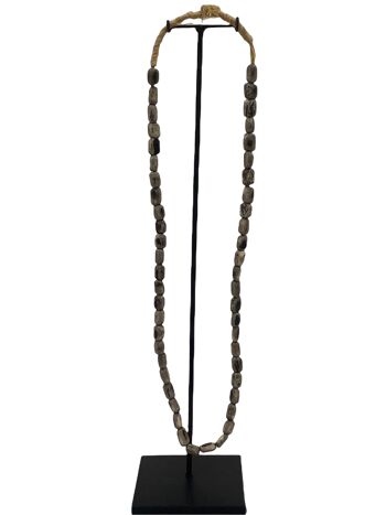 Collier Kenya Beads - Perle grise carrée (48.3) 1
