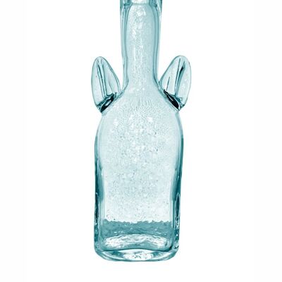 Botella de cristal orejas azul