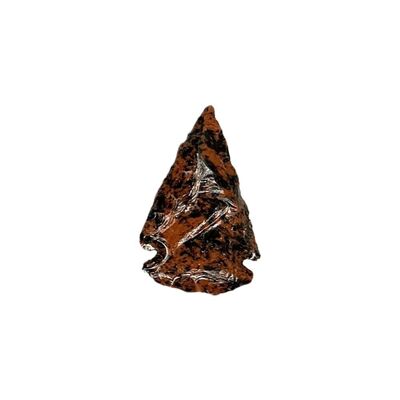 Facettierte Pfeilspitze, 3–4 cm, Mahagoni-Obsidian