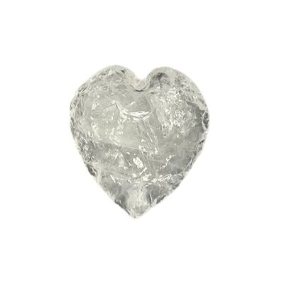 Pequeño corazón de cristal facetado, 2-3 cm, cuarzo transparente