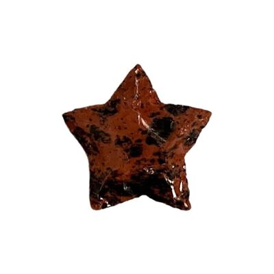 Cristal étoile à facettes, 3x3 cm, obsidienne acajou