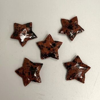 Cristal étoile à facettes, 3x3 cm, obsidienne acajou 4