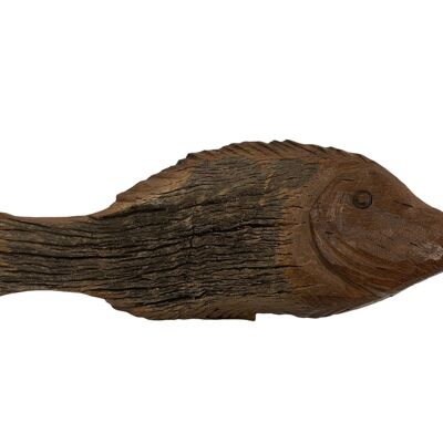 Poisson sculpté à la main en bois flotté - M (1201)