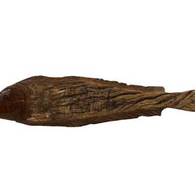 Pesce intagliato a mano in legno galleggiante - M (1202)