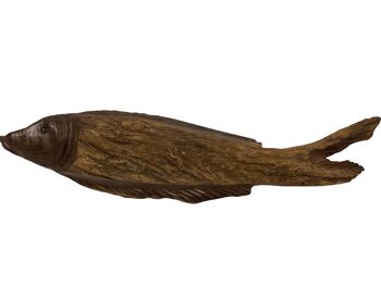 Poisson sculpté à la main en bois flotté - M (1203) 1