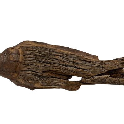 Poisson sculpté à la main en bois flotté - M (1204)