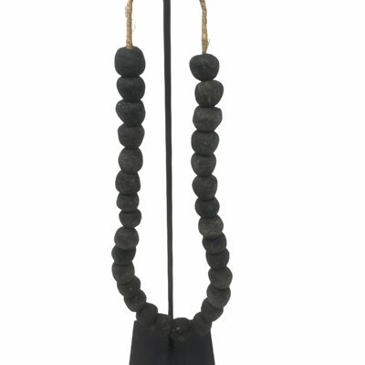 Ghana glass bead necklace - M Black