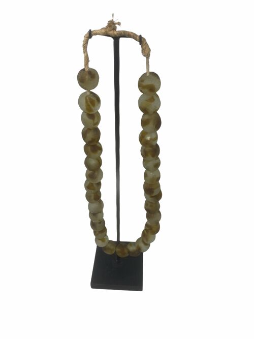Ghana glass bead necklace - M Brown