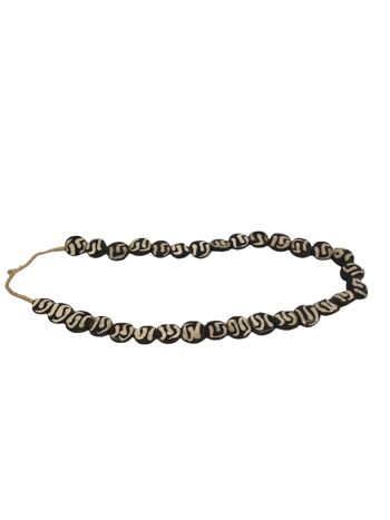 Collier Kenya Beads - Disque perlé noir/blanc (47.4) 2