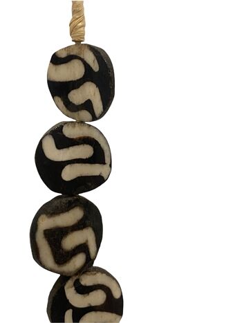 Collier Kenya Beads - Disque perlé noir/blanc (47.4) 3