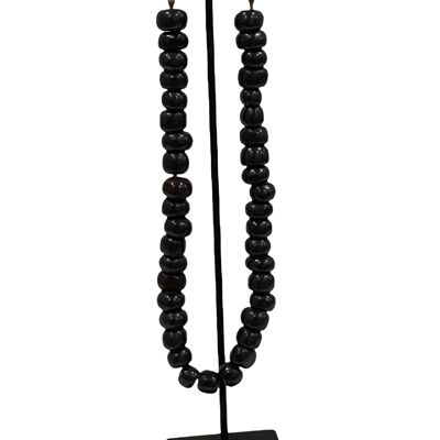 Kenia-Perlen-Halskette – abgerundet schwarz (47,3)