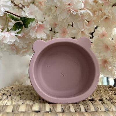 POWDERY PINK SILICONE BEAR BOWL