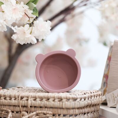 OLD PINK SILICONE BEAR BOWL