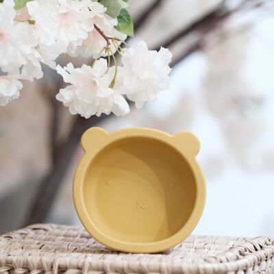 MUSTARD SILICONE BEAR BOWL