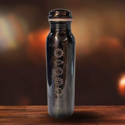 Pure Copper Water Bottle 7 Chakras Antique ± 1 liter