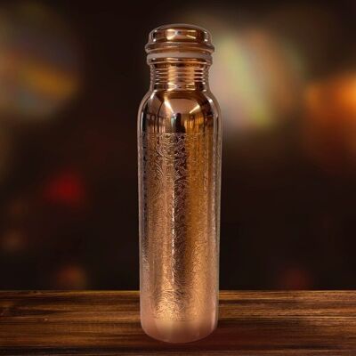 Wasserflasche aus reinem Kupfer mit Blumenmuster ± 1 Liter