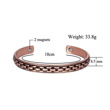 Bracelet de santé cuivre magnétique - 0,8 cm 4