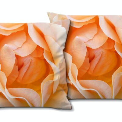 Decorative photo cushion set (2 pieces), motif: rose blossom rose dream 2 - size: 40 x 40 cm - premium cushion cover, decorative cushion, decorative cushion, photo cushion, cushion cover