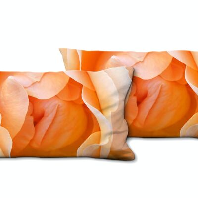 Decorative photo cushion set (2 pieces), motif: rose blossom Rosentraum 2 - size: 80 x 40 cm - premium cushion cover, decorative cushion, decorative cushion, photo cushion, cushion cover