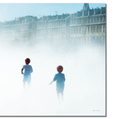 Wandbild: Im Nebel von Bordeaux 2 - Quadrat 1:1 - viele Größen & Materialien – Exklusives Fotokunst-Motiv als Leinwandbild oder Acrylglasbild zur Wand-Dekoration