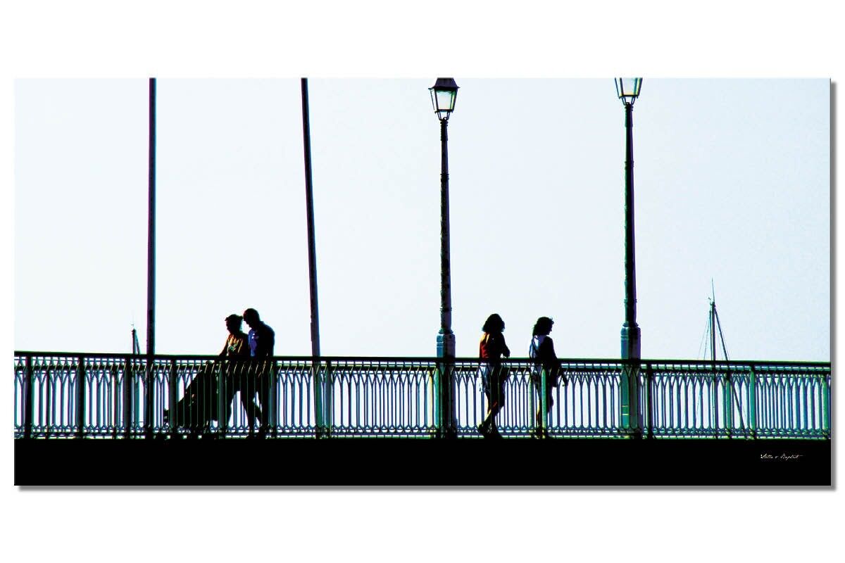 Murale: Sul ponte di Arcachon 3 - formato orizzontale 2:1 - molte dimensioni e materiali - esclusivo motivo artistico fotografico come immagine su tela o immagine su vetro acrilico per la decorazione murale