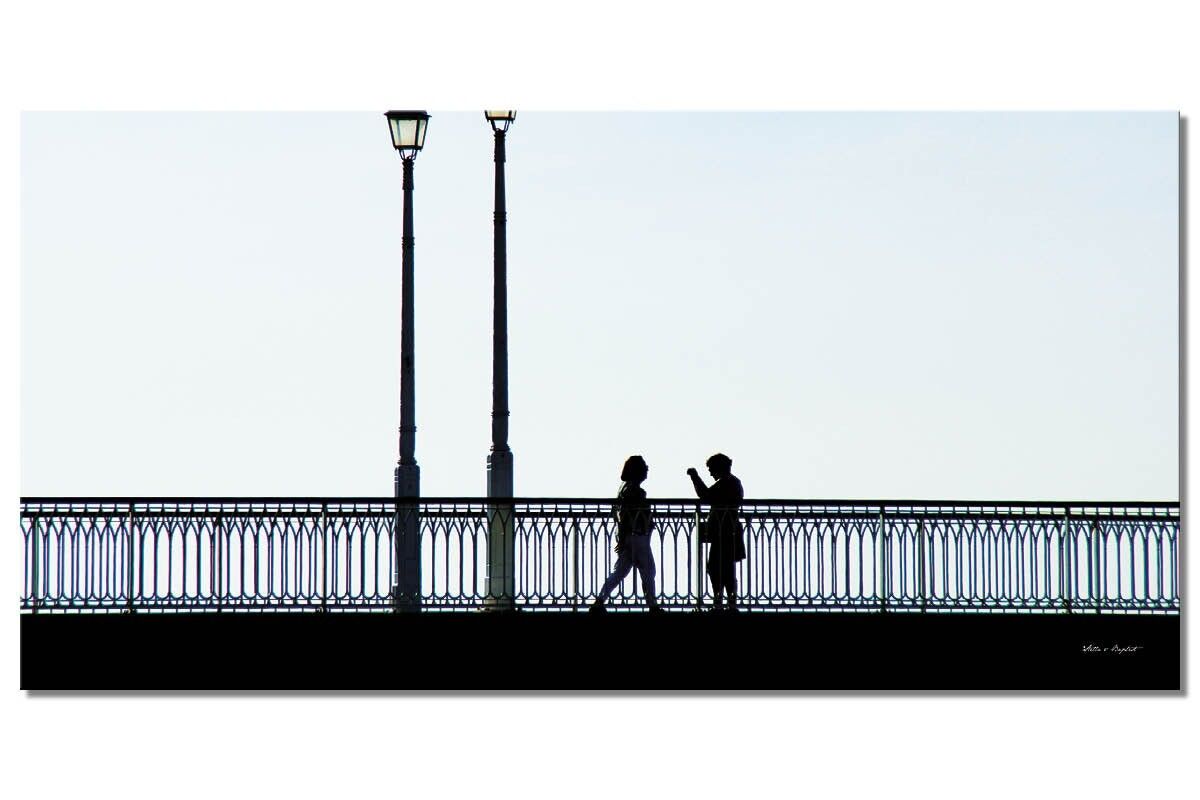 Murale: Sul ponte di Arcachon 4 - formato orizzontale 2:1 - molte dimensioni e materiali - esclusivo motivo artistico fotografico come immagine su tela o immagine su vetro acrilico per la decorazione murale