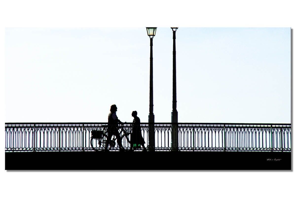 Murale: Sul ponte di Arcachon 6 - formato orizzontale 2:1 - molte dimensioni e materiali - esclusivo motivo artistico fotografico come immagine su tela o immagine su vetro acrilico per la decorazione murale