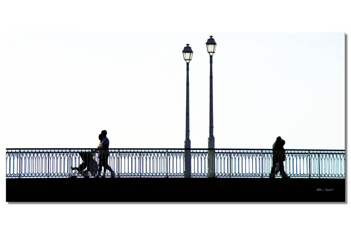Murale: Sul ponte di Arcachon 7 - formato orizzontale 2:1 - molte dimensioni e materiali - esclusivo motivo artistico fotografico come immagine su tela o immagine su vetro acrilico per la decorazione murale