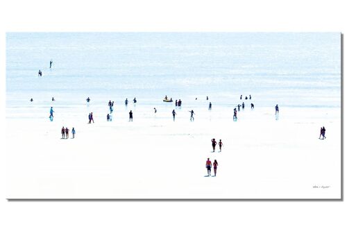Wandbild: Menschen am Meer 4 - Querformat 2:1 - viele Größen & Materialien – Exklusives Fotokunst-Motiv als Leinwandbild oder Acrylglasbild zur Wand-Dekoration
