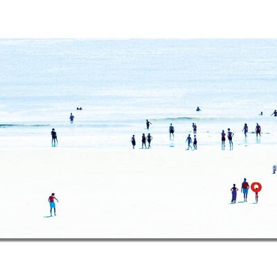 Mural: gente junto al mar 3 - formato apaisado 2:1 - muchos tamaños y materiales - motivo de arte fotográfico exclusivo como cuadro de lienzo o cuadro de vidrio acrílico para la decoración de paredes