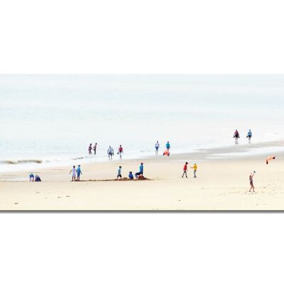 Mural: people by the sea 5 - panorama landscape 3:1 - many sizes & materials - exclusive photo art motif as a canvas picture or acrylic glass picture for wall decoration