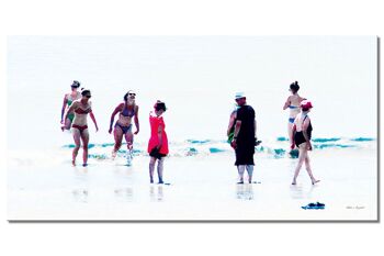 Papier peint : personnes au bord de la mer 6 - format paysage 2:1 - nombreuses tailles et matériaux - motif d'art photo exclusif comme image sur toile ou image sur verre acrylique pour la décoration murale 1