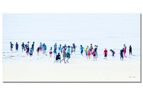Wandbild: Menschen am Meer 7 - Querformat 2:1 - viele Größen & Materialien – Exklusives Fotokunst-Motiv als Leinwandbild oder Acrylglasbild zur Wand-Dekoration