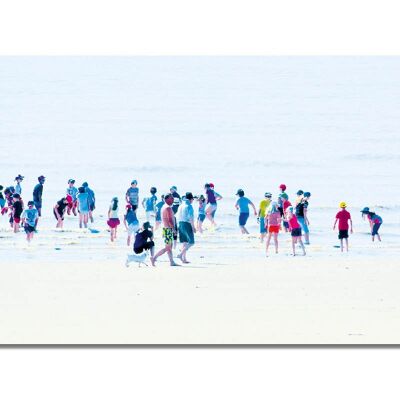 Mural: personas junto al mar 7 - formato apaisado 2:1 - muchos tamaños y materiales - motivo de arte fotográfico exclusivo como cuadro de lienzo o cuadro de vidrio acrílico para decoración de paredes