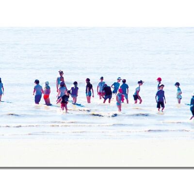 Mural: gente junto al mar 8 - formato apaisado 2:1 - muchos tamaños y materiales - motivo de arte fotográfico exclusivo como cuadro de lienzo o cuadro de vidrio acrílico para la decoración de paredes