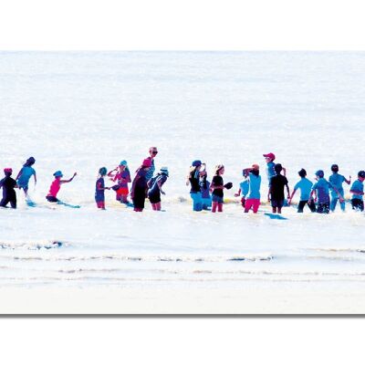 Mural: people by the sea 9 - landscape format 2:1 - many sizes & materials - exclusive photo art motif as a canvas picture or acrylic glass picture for wall decoration
