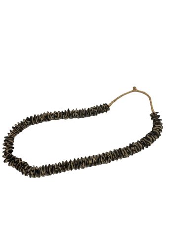 Collier Kenya Beads - Perles plates marron/blanc (46.1) 1