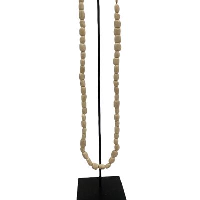 Kenya Beads Necklace  - Square bead white (48.1)