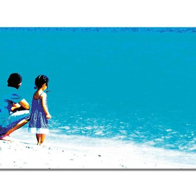 Mural: People on the Mediterranean Sea 4 - landscape format 2:1 - many sizes & materials - exclusive photo art motif as a canvas picture or acrylic glass picture for wall decoration