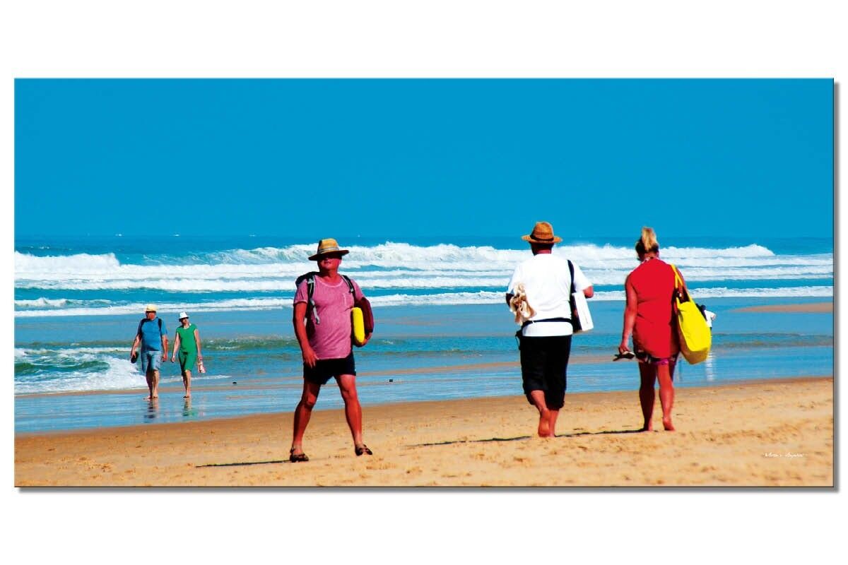 Wandbild: à la plage de Biscarosse 3 - Querformat 2:1 - viele Größen & Materialien – Exklusives Fotokunst-Motiv als Leinwandbild oder Acrylglasbild zur Wand-Dekoration